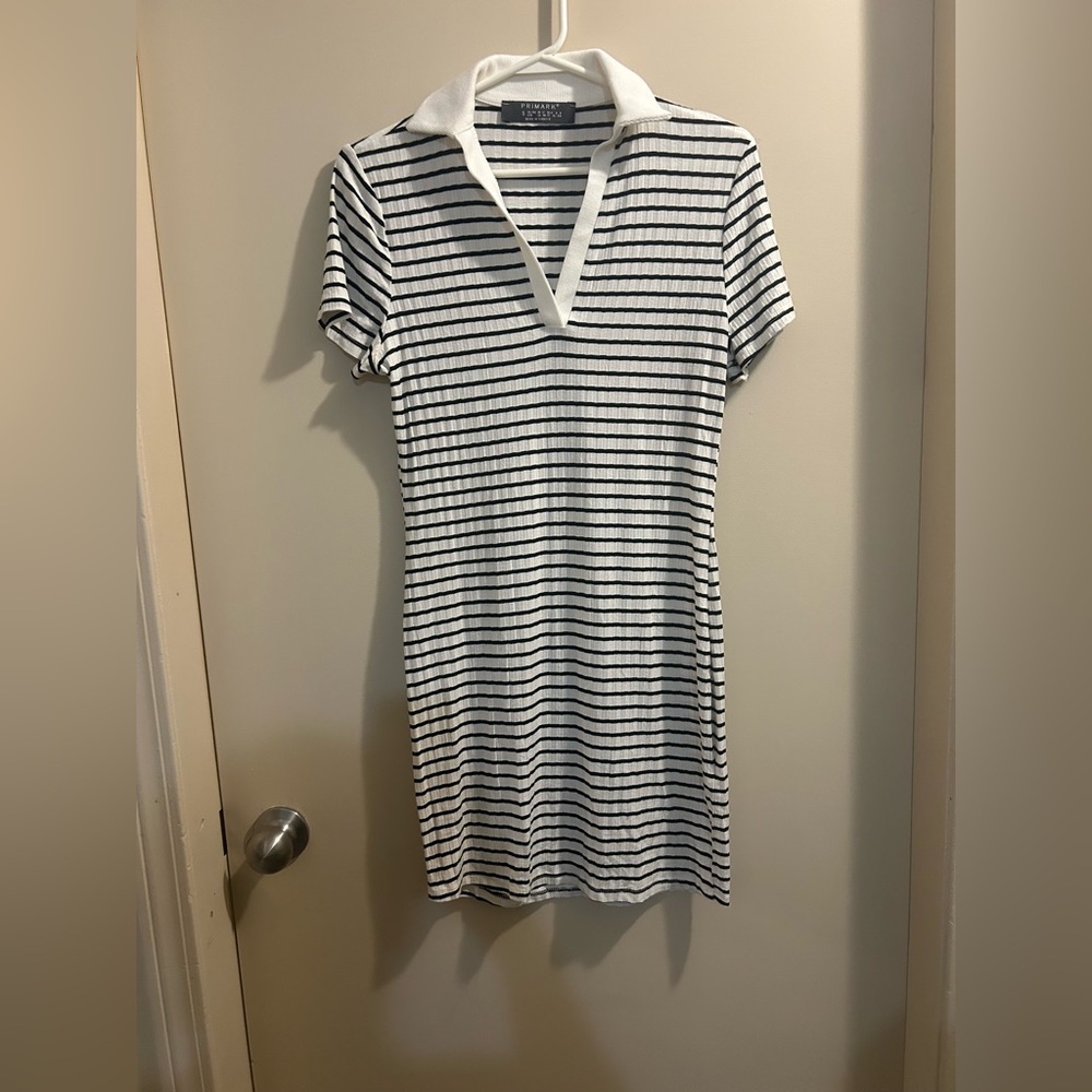 Primark Black and White Striped V-Neck Top